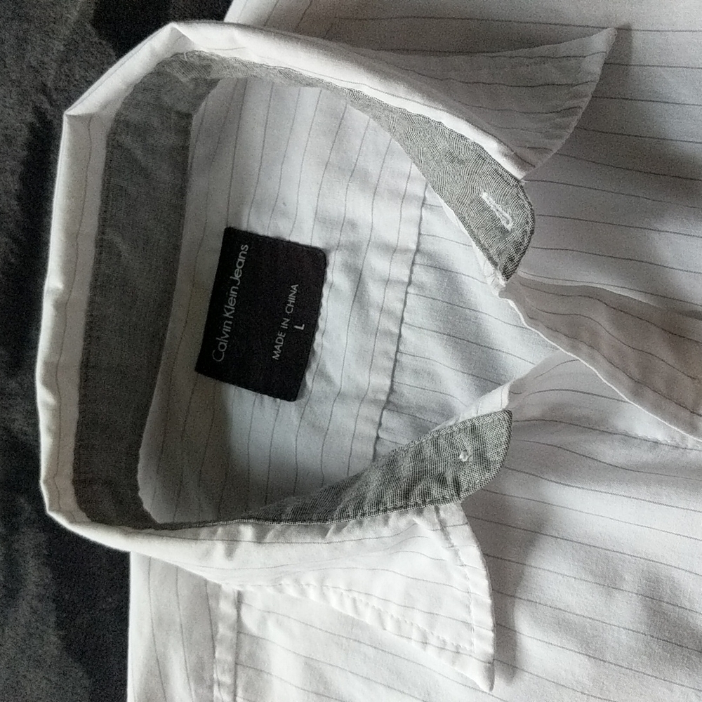 CK Jeans Vertical Striped Button Down